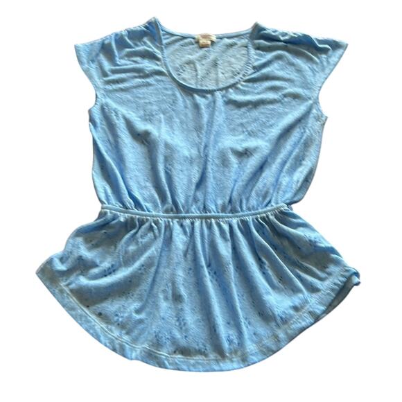 Mossimo Supply Co Size XS Blue Print Knit Top Blouse Y2K Vibe - Picture 4 of 9